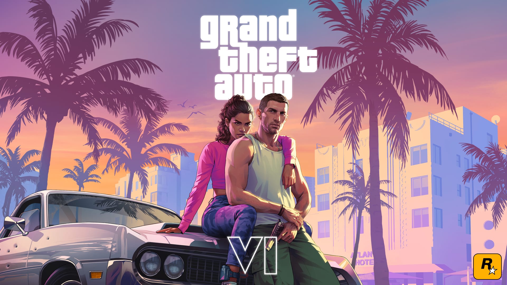 Jason and Lucia in official GTA VI key art